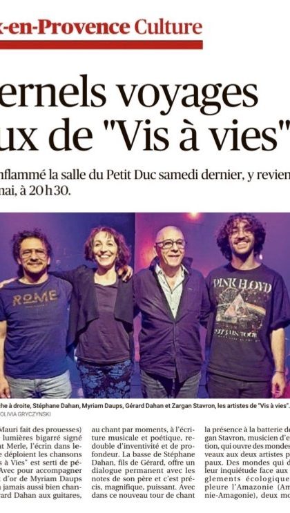 Barland pap Vis à Vies La Provence 28 mai 2024